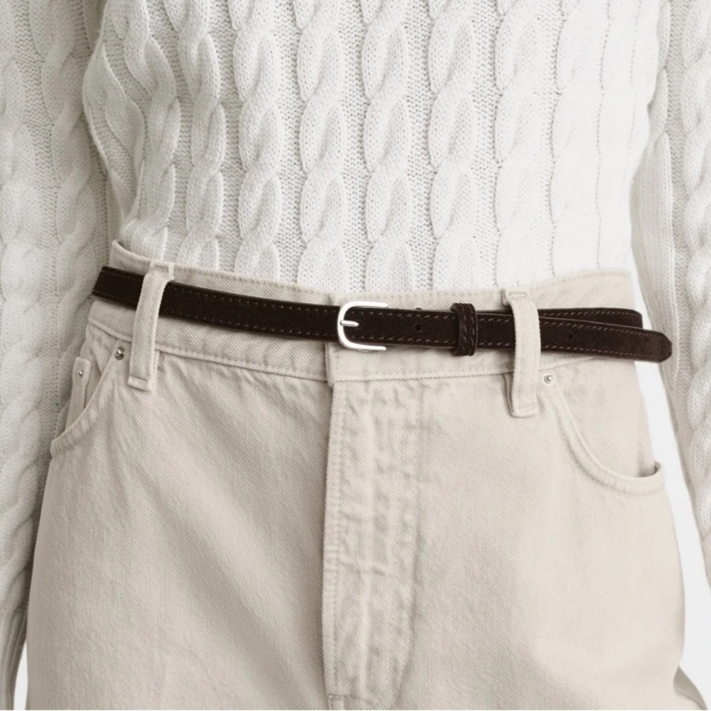 Toteme thin suede belt espresso